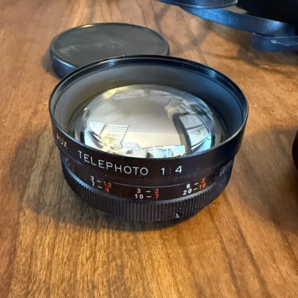 Set of Yashica Yashikor auxiliary wide angle and telephoto conversion lenses